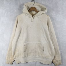 画像1: 50〜60's BRENT 裏サーマル 無地ラグランスウェットフーディー XL (1)