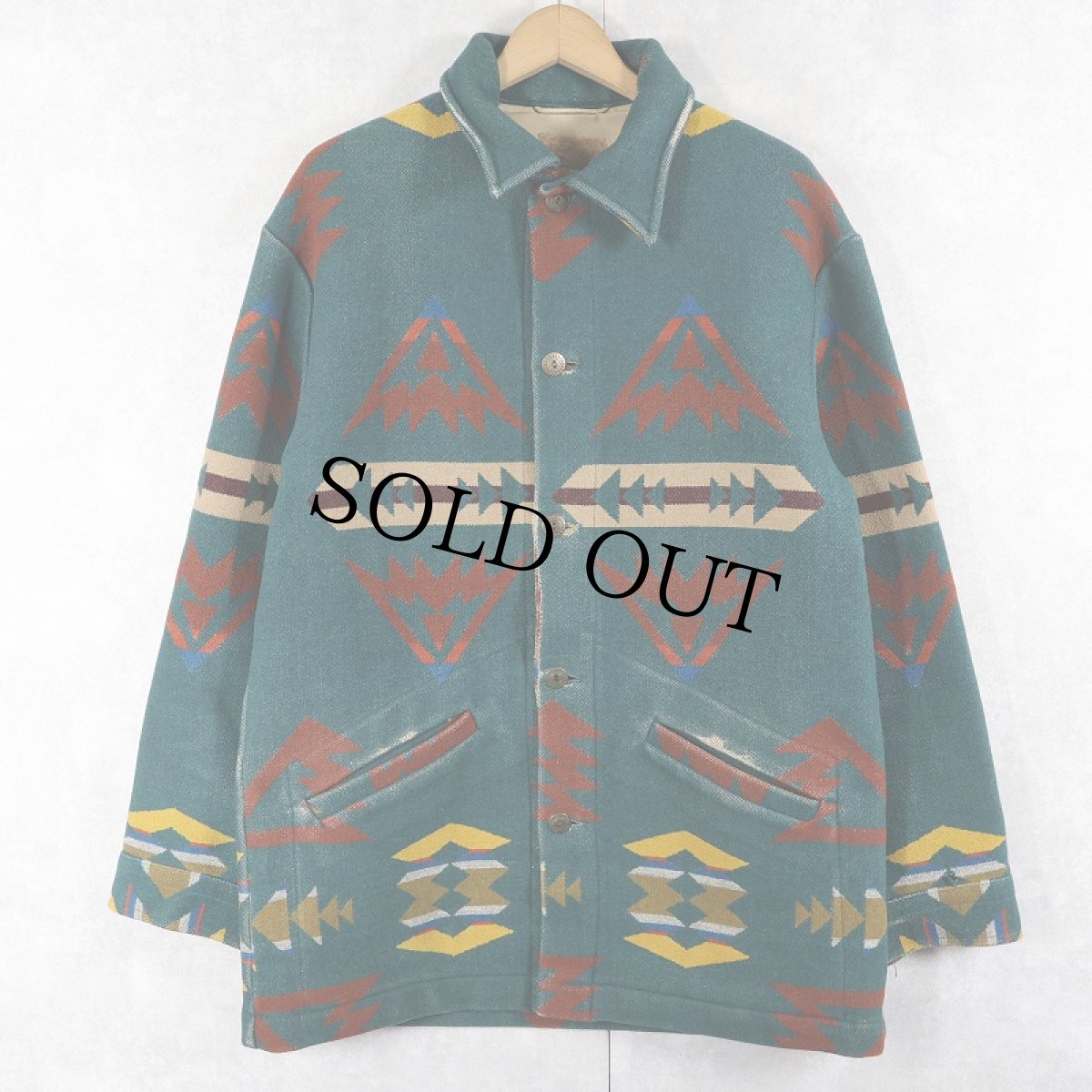 画像1: 80's PENDLETON USA製 ネイティブ柄 ウールジャケット M (1)