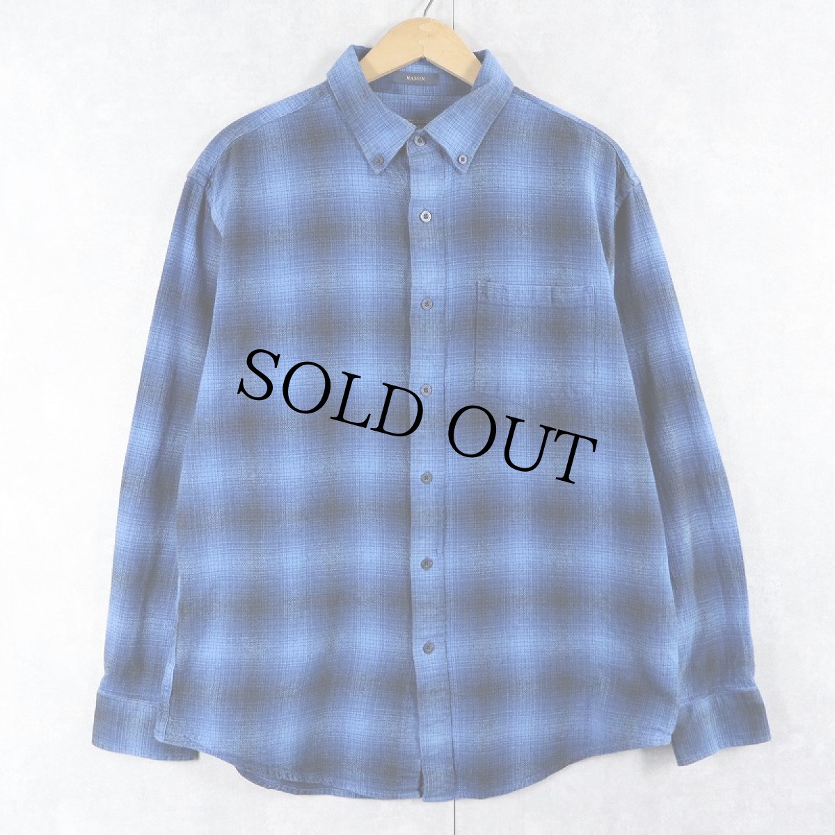 画像1: PENDLETON "MASON" オンブレーチェック柄 コットンボタンダウンシャツ L (1)