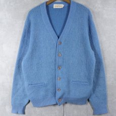 画像1: 70's Jantzen CANADA製 モヘア シャギーニットカーディガン L (1)