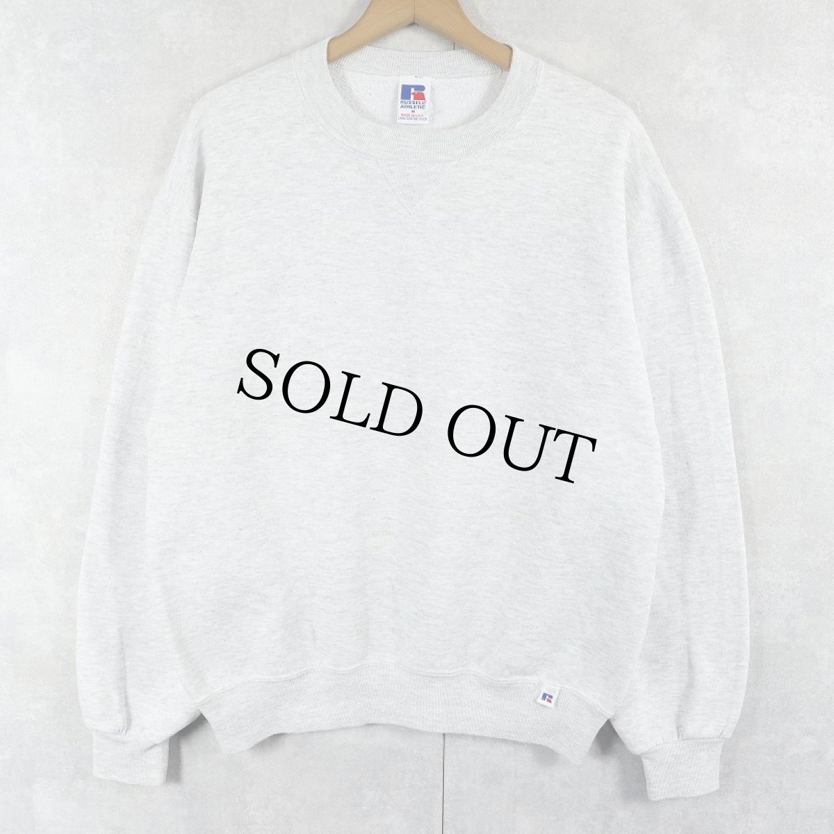 画像1: 90's RUSSELL ATHLETIC USA製 前V 無地スウェット M (1)