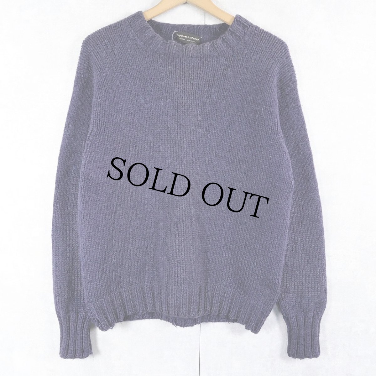 画像1: 〜80's Kilgour, French & Stanbury ウールニットセーター NAVY (1)