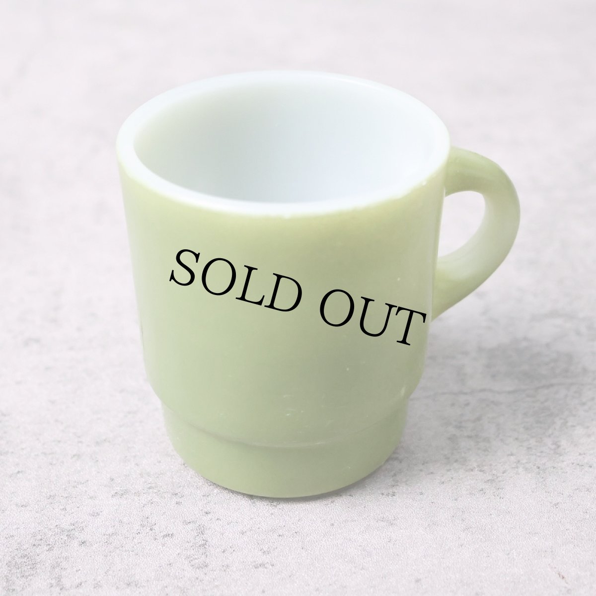 画像1: 60〜70's Fire-King USA製 スタッキングマグ GREEN (1)