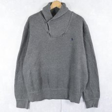 画像1: POLO Ralph Lauren ショールカラー コットンニットセーター L (1)