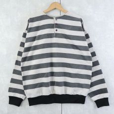 画像1: ボーダー柄 ヘンリーネックスウェット (1)