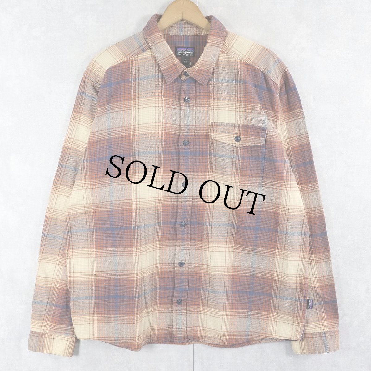 画像1: 2019AW Patagonia "ORGANIC COTTON" 猫目ボタン オンブレーチェック柄 ネルシャツ M (1)