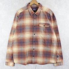 画像1: 2019AW Patagonia "ORGANIC COTTON" 猫目ボタン オンブレーチェック柄 ネルシャツ M (1)