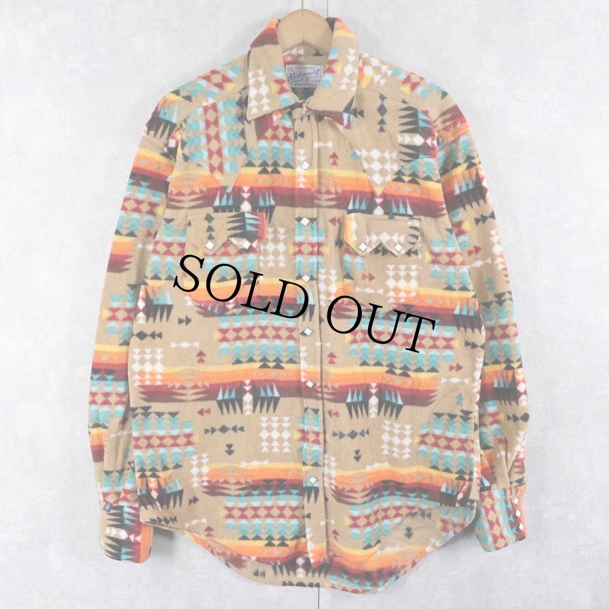 画像1: 80's Rockmount USA製 ネイティブ柄 フリースウエスタンシャツ (1)