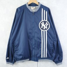 画像1: 90's adidas "NEW YORK YANKEES" ワッペン付き ナイロンスタジャン NAVY L (1)
