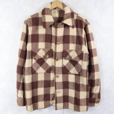 画像1: 〜60's ブロックチェック柄 ウールシャツジャケット (1)