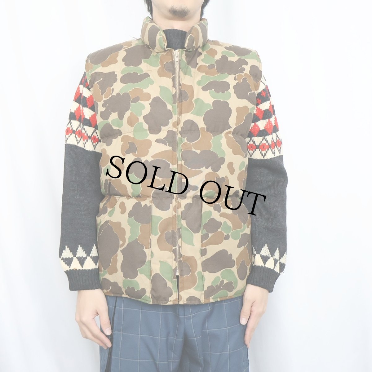 画像2: 80's BROWNING USA製 ダックハンターカモ柄 ダウンベスト L (2)