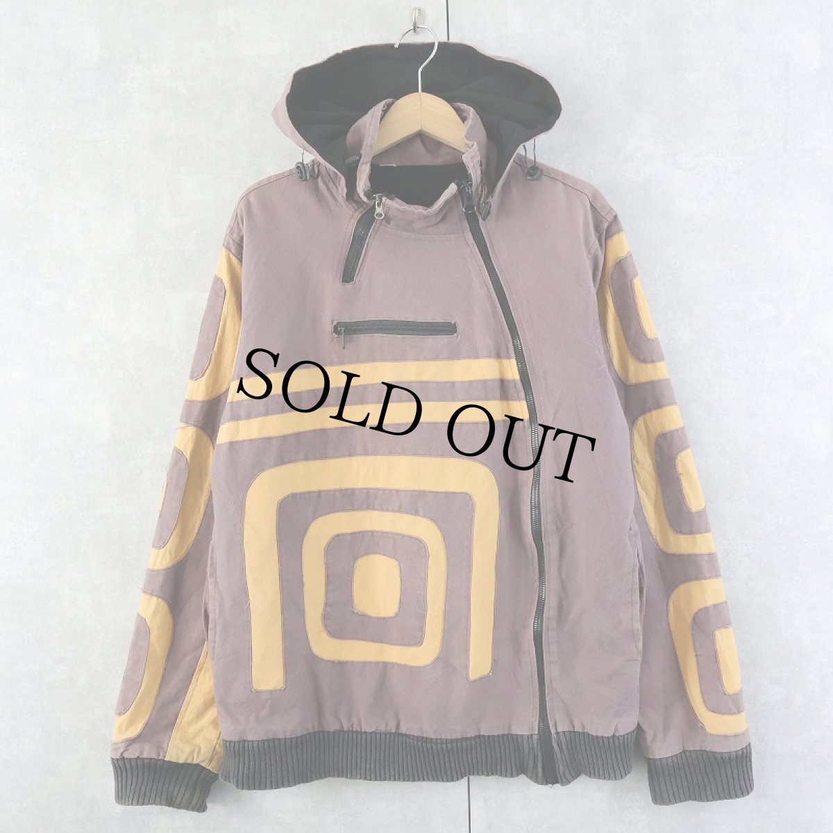 画像1: NEPAL製 デザインコットンジップパーカー L (1)