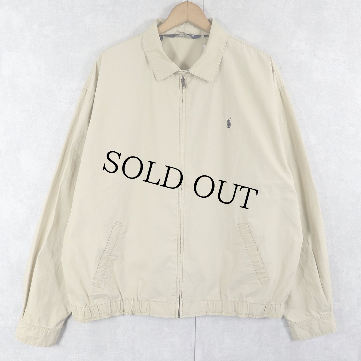 画像1: 90's POLO Ralph Lauren ロゴ刺繍 チンスト付き コットンスイングトップ L (1)