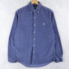 画像1: Ralph Lauren "CUSTOM FIT" ロゴ刺繍 コーデュロイ ボタンダウンシャツ M (1)