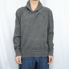 画像2: POLO Ralph Lauren ショールカラー コットンニットセーター L (2)