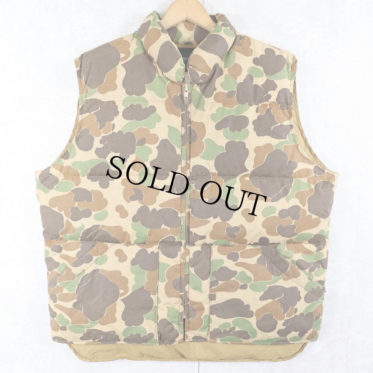 画像1: 80's BROWNING USA製 ダックハンターカモ柄 ダウンベスト L (1)