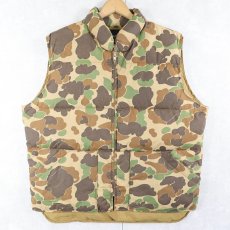 画像1: 80's BROWNING USA製 ダックハンターカモ柄 ダウンベスト L (1)
