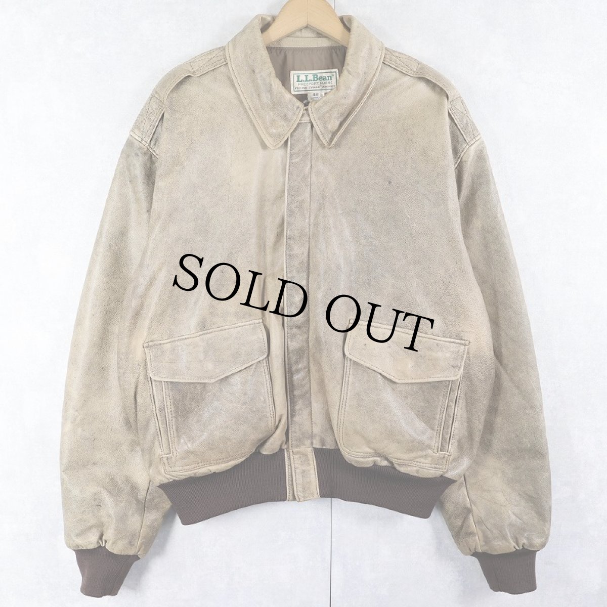 画像1: 80〜90's L.L.Bean "FLYING TIGER JACKET" USA製 A-2TYPE レザージャケット SIZE46 (1)
