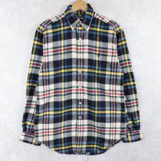 画像1: Ralph Lauren "CLASSIC FIT" チェック柄 ロゴ刺繍 コットンボタンダウンシャツ S (1)