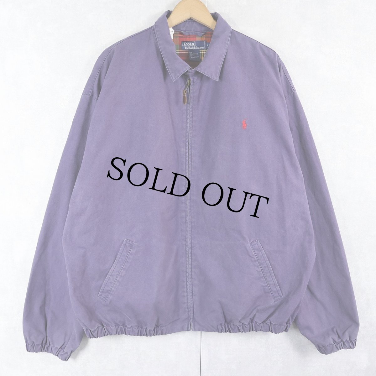 画像1: POLO Ralph Lauren ロゴ刺繍 チンスト付き コットンスイングトップ NAVY XL (1)