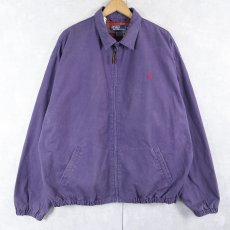 画像1: POLO Ralph Lauren ロゴ刺繍 チンスト付き コットンスイングトップ NAVY XL (1)