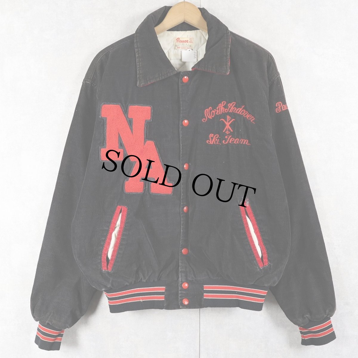 画像2: 70's Rennoc パッチ付き コーデュロイスタジャン BLACK L (2)