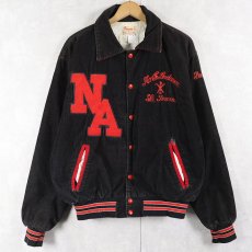 画像2: 70's Rennoc パッチ付き コーデュロイスタジャン BLACK L (2)