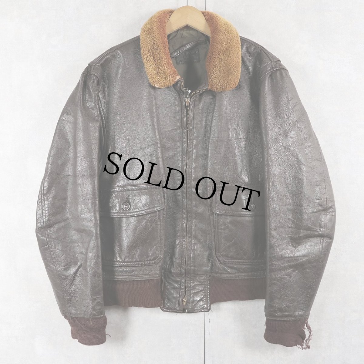 画像1: 60's U.S.NAVY G-1 レザーフライトジャケット SIZE44 (1)