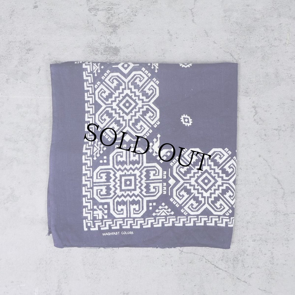 画像1: 60〜70's WASHFAST COLORS ライトニング柄 バンダナ (1)