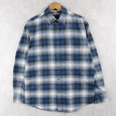 画像1: PENDLETON "MASON" オンブレーチェック柄 コットンボタンダウンシャツ M (1)