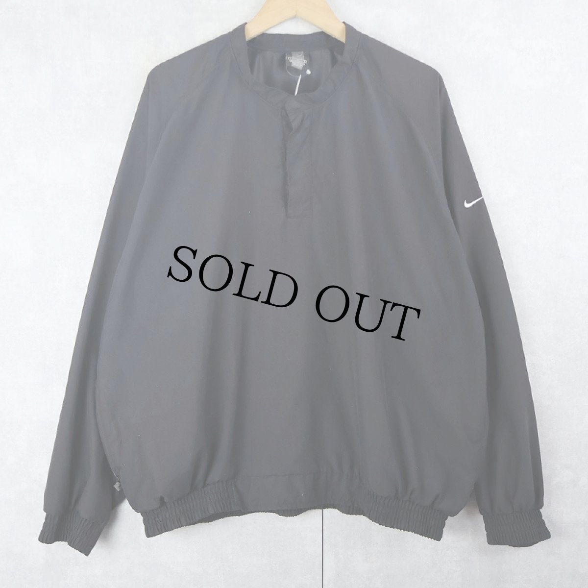 画像1: NIKE ハーフジップ ポリエステルジャケット BLACK L (1)