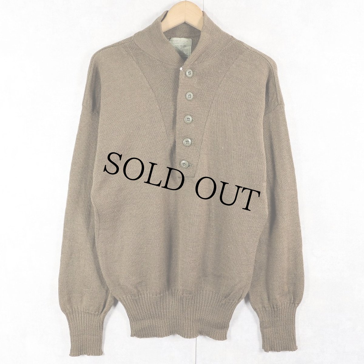 画像1: 80's U.S.ARMY 5つボタン ジープセーター LARGE (1)