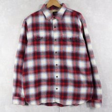 画像1: GAP × PENDLETON オンブレーチェック柄 ライトネルシャツ L  (1)
