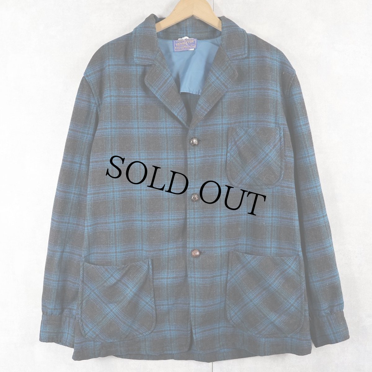 画像1: 50〜60's PENDLETON オンブレーチェック柄 ウールジャケット M (1)