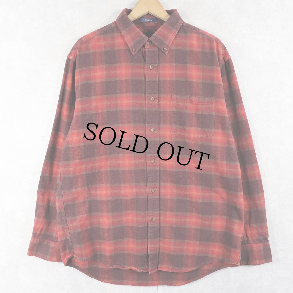 画像1: PENDLETON "MASON" オンブレーチェック柄 コットンボタンダウンシャツ L (1)