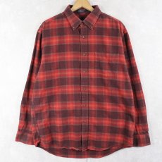 画像1: PENDLETON "MASON" オンブレーチェック柄 コットンボタンダウンシャツ L (1)
