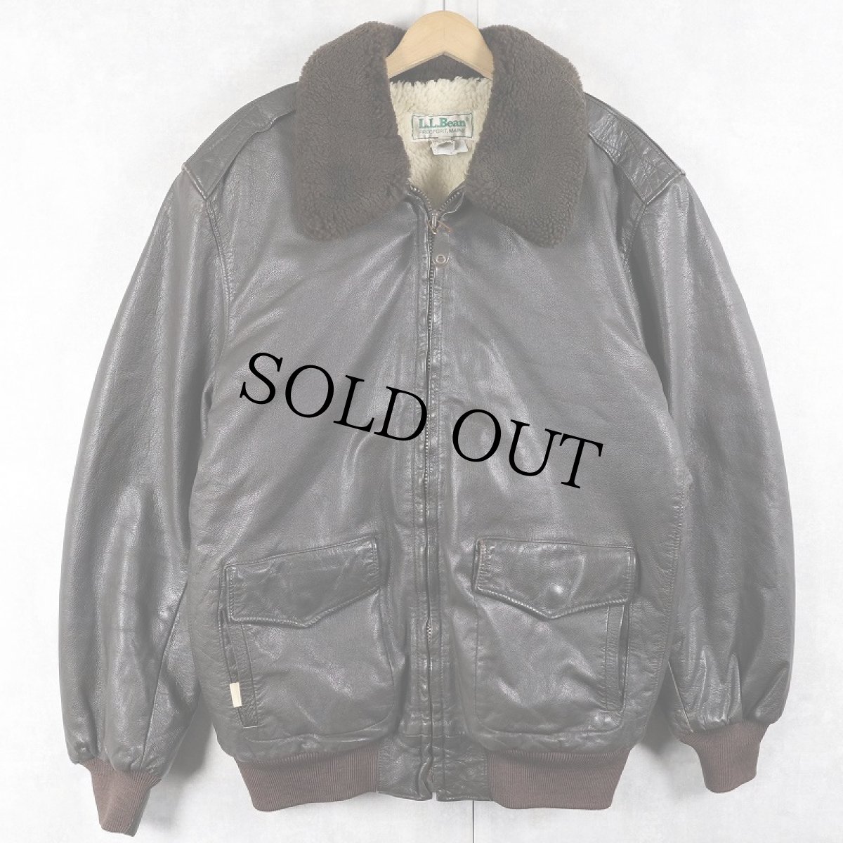 画像1: 80〜90's L.L.Bean USA製 "G-1 TYPE" レザーフライトジャケット SIZE46L (1)