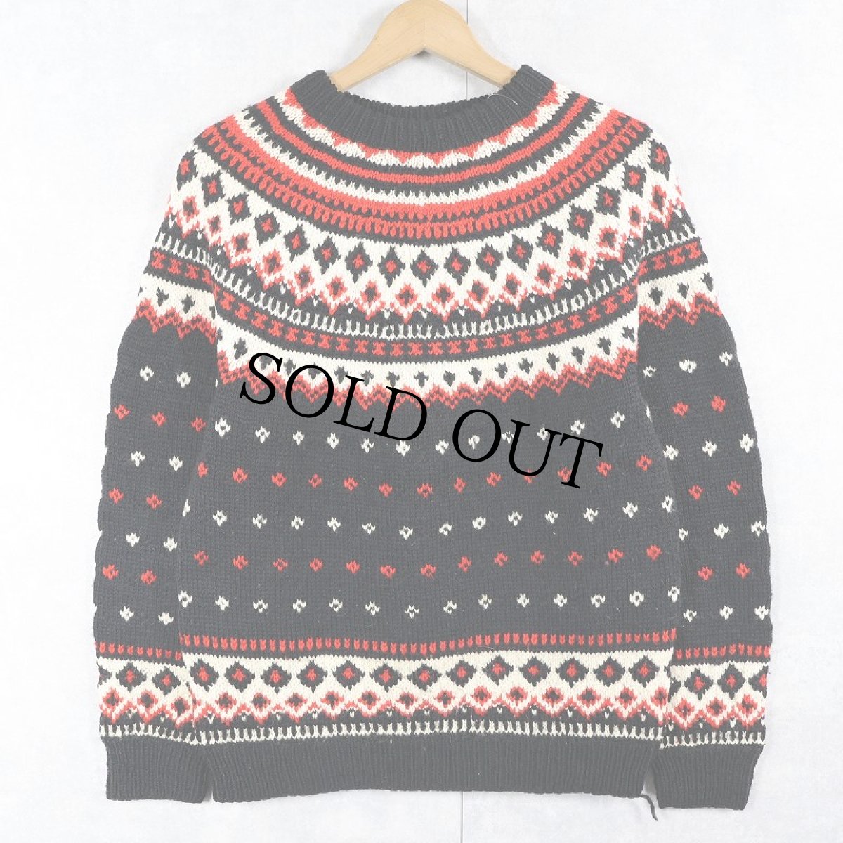 画像1: 〜60's Fritsch Switzerland製 ノルディック柄 ウールニットセーター (1)