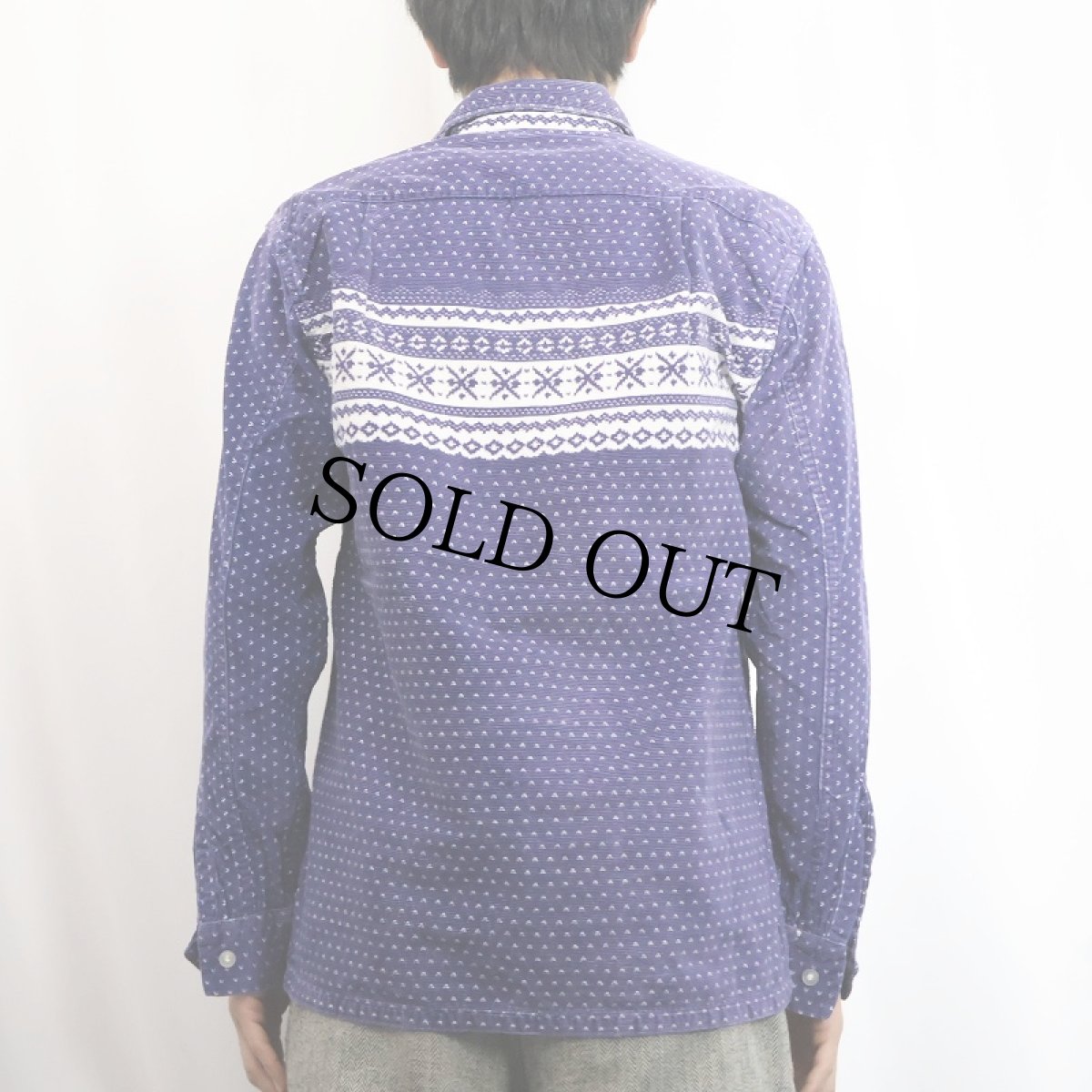 画像3: 50's CAMPUS "Snow Flake" プリントコーデュロイオープンカラーシャツ S (3)