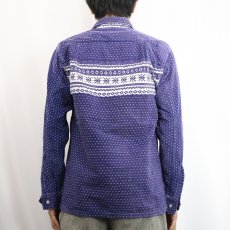 画像3: 50's CAMPUS "Snow Flake" プリントコーデュロイオープンカラーシャツ S (3)