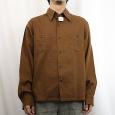 画像2: 40's A WELLINGTON FABRIC コットンツイルシャツ (2)