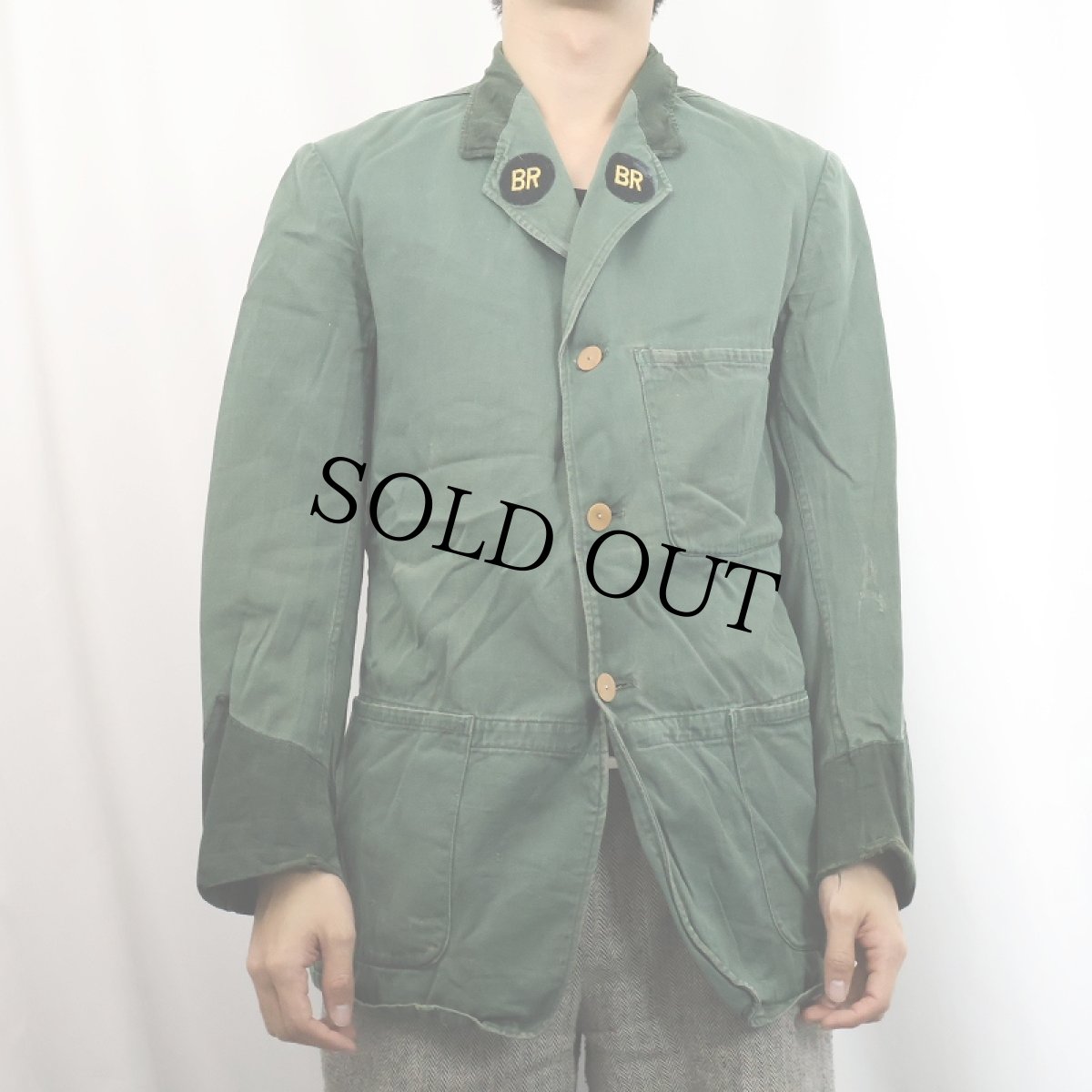 画像2: 40〜50's British Railways チェンジボタン ドライバーズジャケット (2)