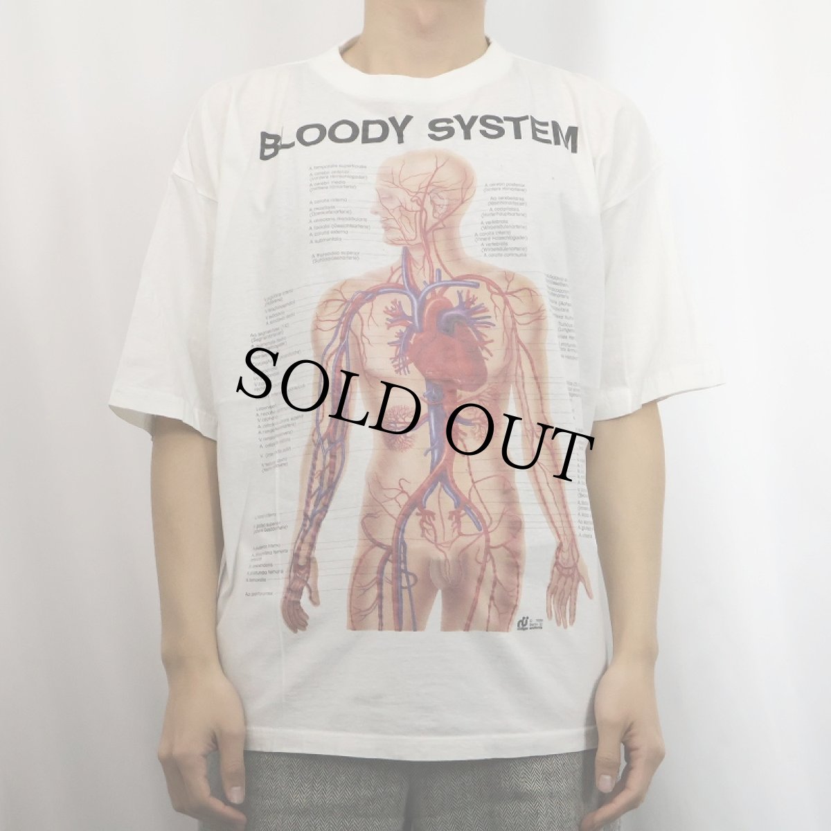画像2: 80's〜 "BODY SYSTEM" 人体解剖図 イラストプリントTシャツ XXL (2)