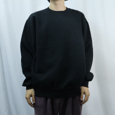 画像2: 90's RUSSELL ATHLETIC USA製 前V 無地スウェット BLACK L (2)