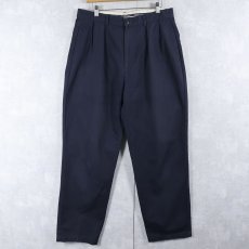 画像1: 90's POLO Ralph Lauren USA製 2タックチノトラウザーズ NAVY W34 (1)