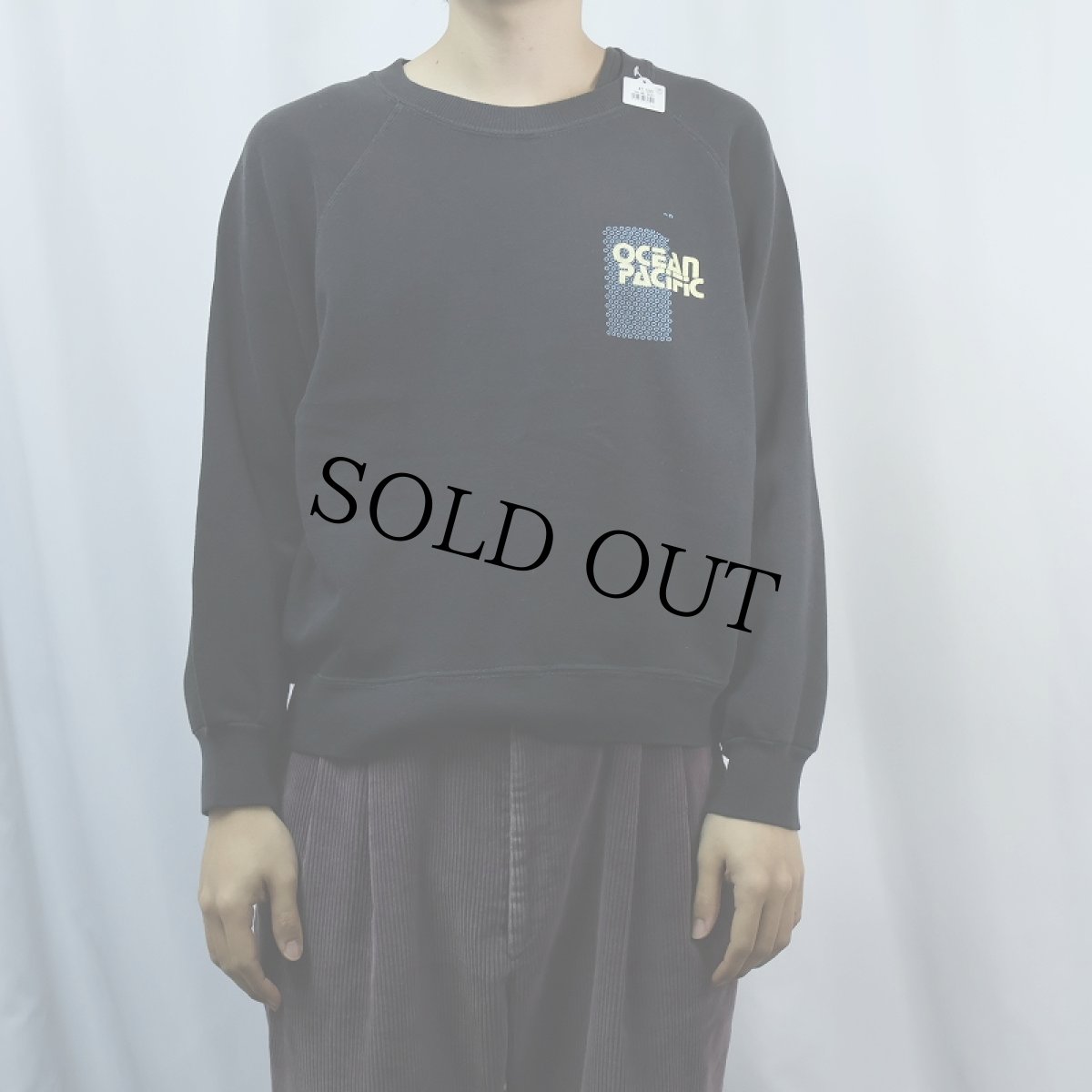画像3: 80's Ocean Pacific サーフプリント スウェット BLACK (3)