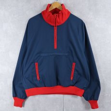 画像1: 80's L.L.Bean USA製 ソフトシェルプルオーバージャケット NAVY XL (1)
