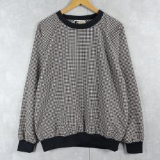 画像1: 90's JANTZEN GOLF 千鳥柄 ソフトシェルプルオーバーシャツ M (1)