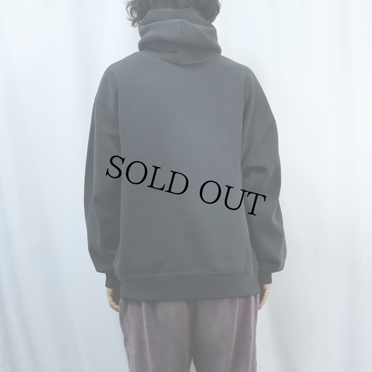 画像3: 90's RUSSELL ATHLETIC USA製 前V 無地スウェットフーディー BLACK XXL (3)