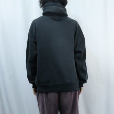 画像3: 90's RUSSELL ATHLETIC USA製 前V 無地スウェットフーディー BLACK XXL (3)